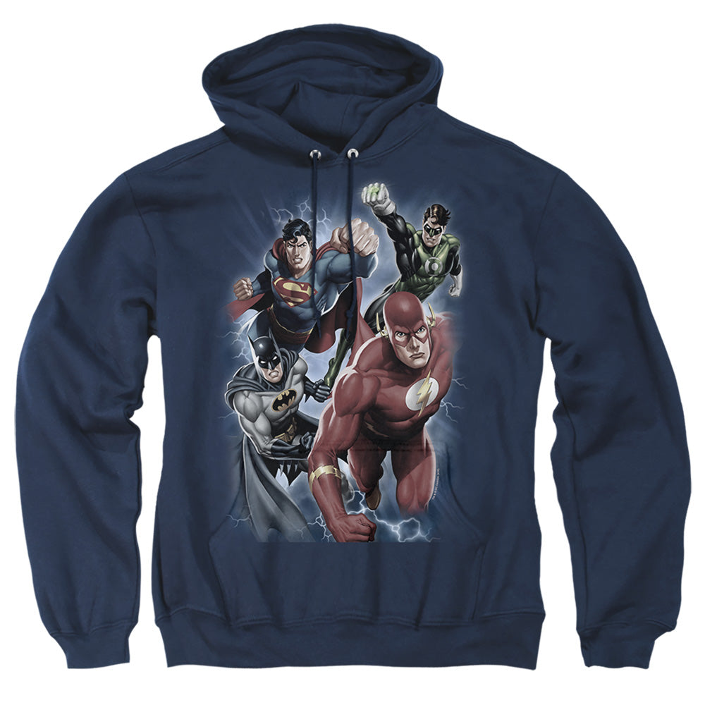 Justice League Of America Storm Chasers Mens Hoodie Navy