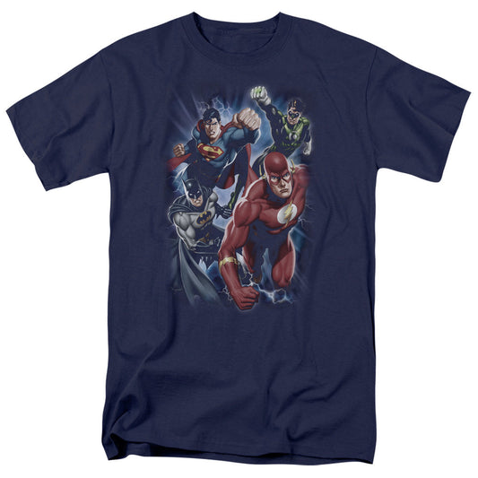 Justice League Of America Storm Chasers Mens T Shirt Navy