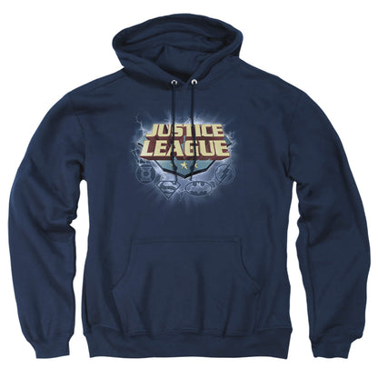 Justice League Of America Storm Logo Mens Hoodie Navy