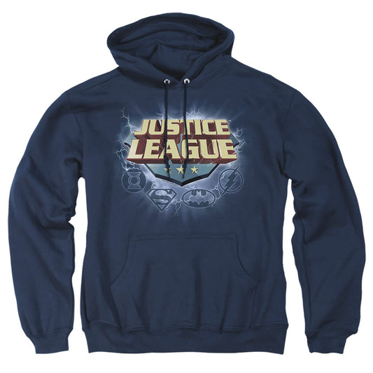 Justice League Of America Storm Logo Mens Hoodie Navy