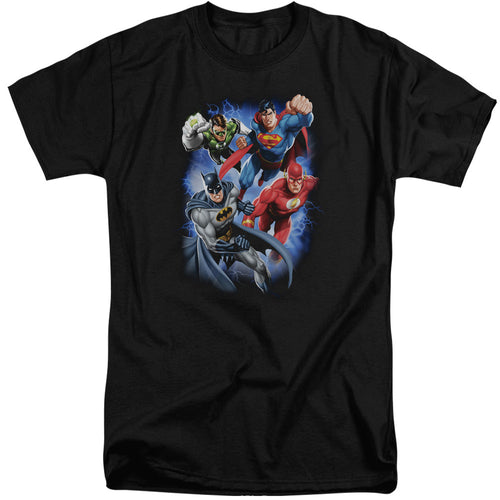 Justice League Storm Makers Mens Tall T Shirt Black