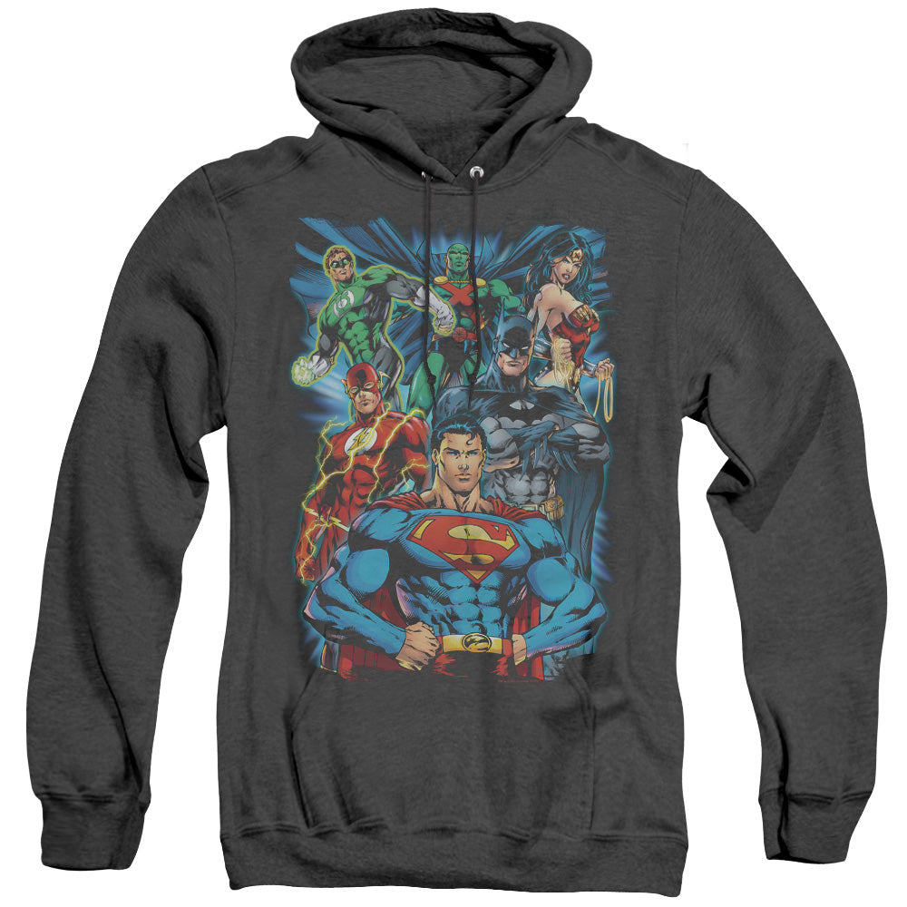 Justice League Of America Justice Is Served Heather Mens Hoodie Black