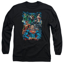 Load image into Gallery viewer, Jla Justice Is Served Mens Long Sleeve Shirt Black Officially Licensed
