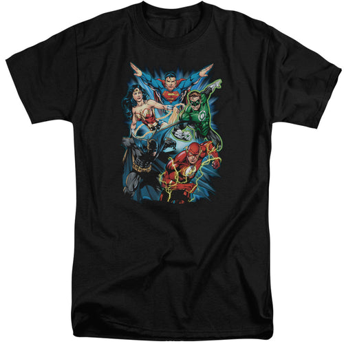 Justice League Jl Assemble Mens Tall T Shirt Black