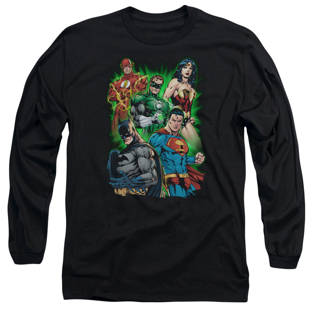 Jla Will Power Mens Long Sleeve Shirt Black Officially Licensed