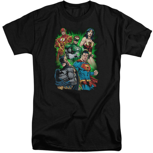 Justice League Will Power Mens Tall T Shirt Black