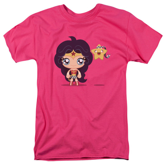 Justice League Cute Wonder Woman Mens T Shirt Hot Pink