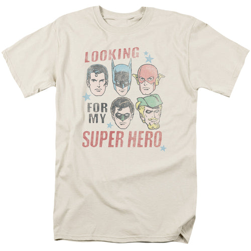 Justice League Of America My Super Hero Mens T Shirt Cream
