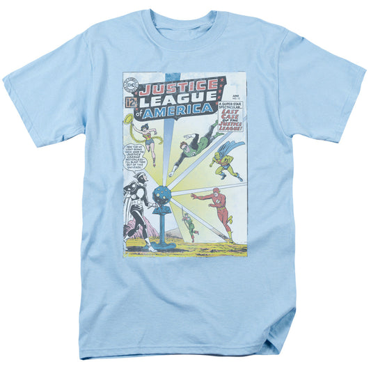 Justice League Vintage Cover 12 Mens T Shirt Light Blue