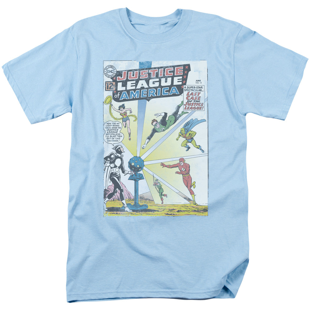 Justice League Of America Vintage Cover 12 Mens T Shirt Light Blue