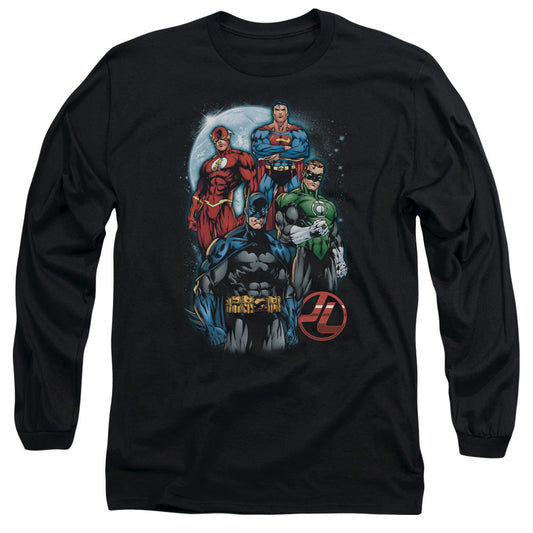 Jla The Four Mens Long Sleeve Shirt Black Officially Licensed