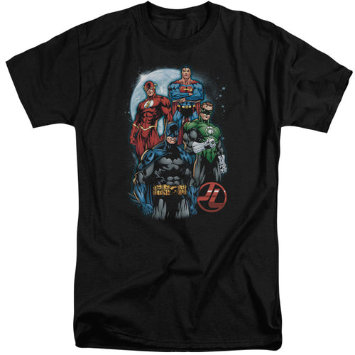 Justice League the Four Mens Tall T Shirt Black