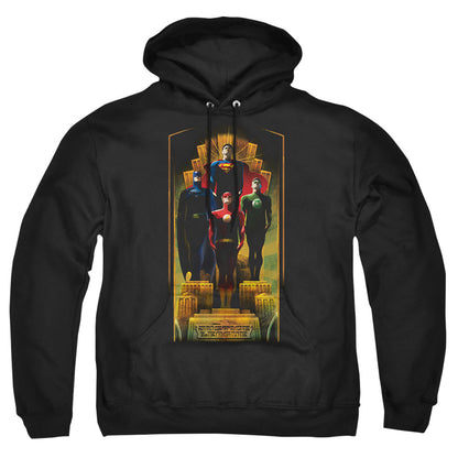 Justice League Of America Deco Mens Hoodie Black