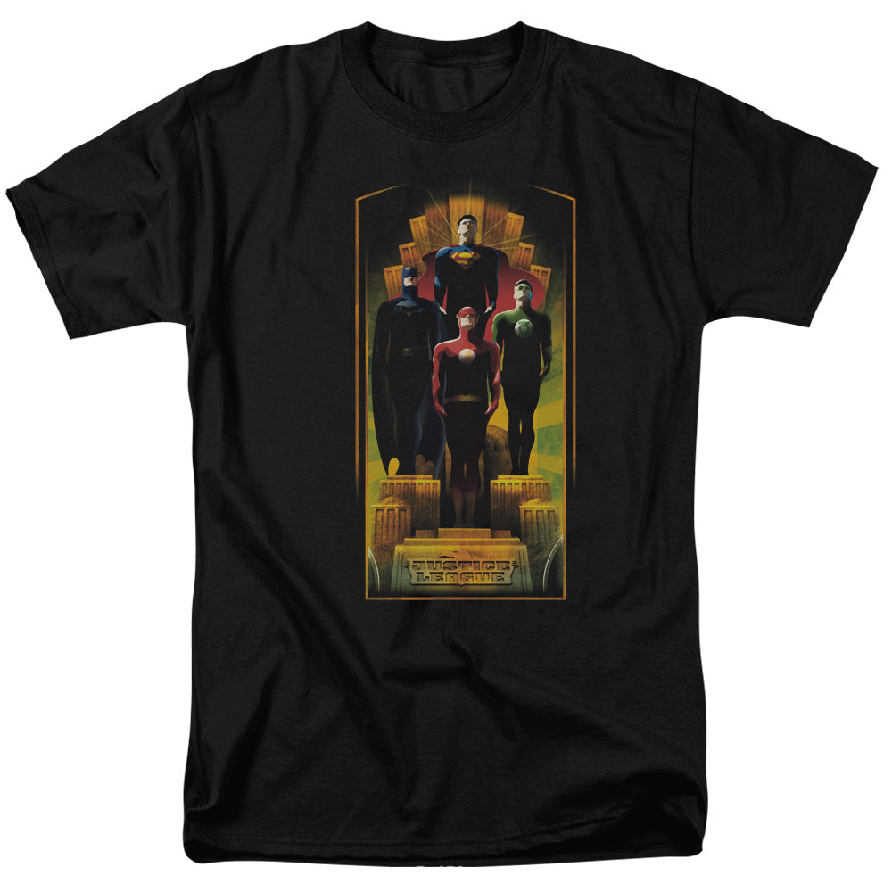 Justice League Of America Deco Mens T Shirt Black