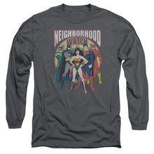 Load image into Gallery viewer, Jla Neighborhood Watch Mens Long Sleeve Shirt Charcoal Officially Licensed
