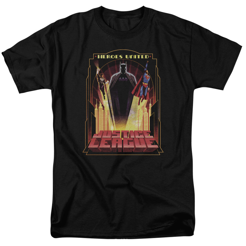Justice League Of America Heroes United Mens T Shirt Black