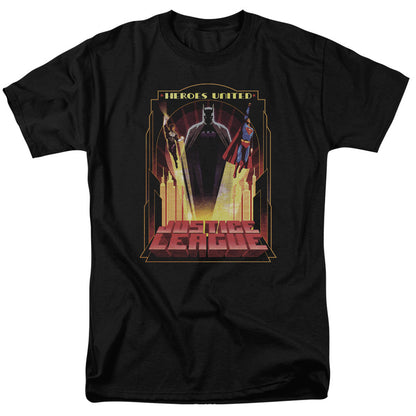 Justice League Of America Heroes United Mens T Shirt Black
