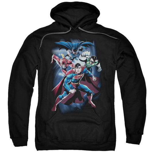 Justice League Coic Crew Mens Hoodie Black