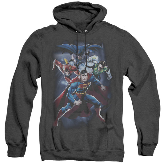 Justice League Of America Cosmic Crew Heather Mens Hoodie Black