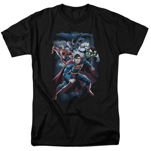 Justice League Of America Cosmic Crew Mens T Shirt Black