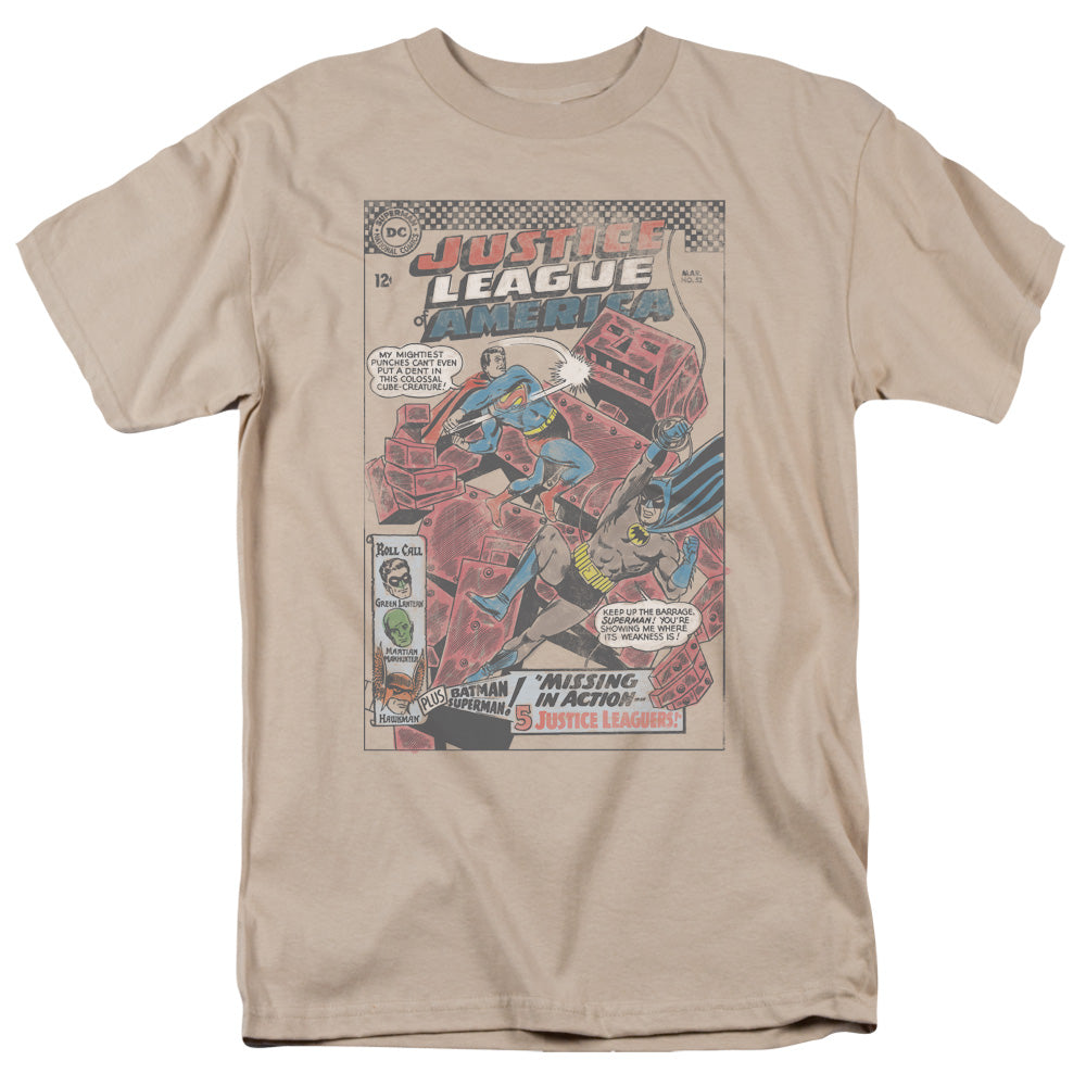 Justice League Cube Creature Mens T Shirt Sand