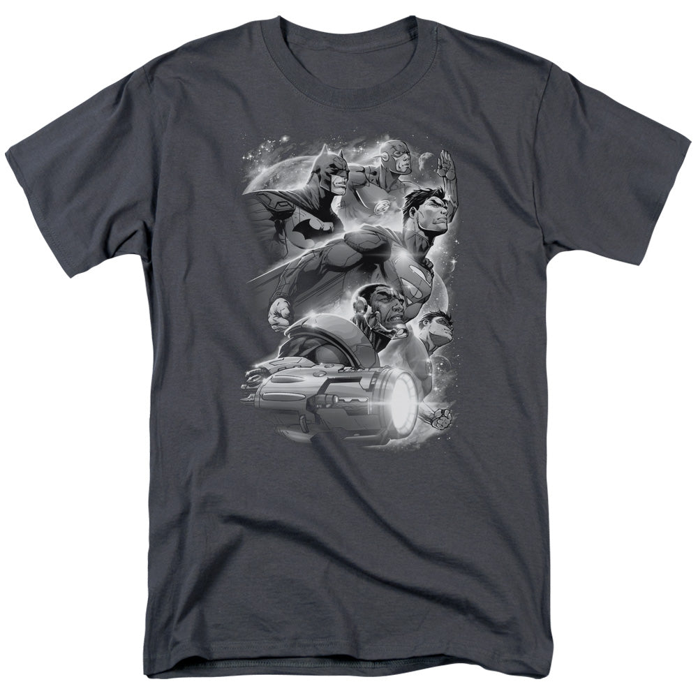 Justice League Of America Atmospheric Mens T Shirt Charcoal
