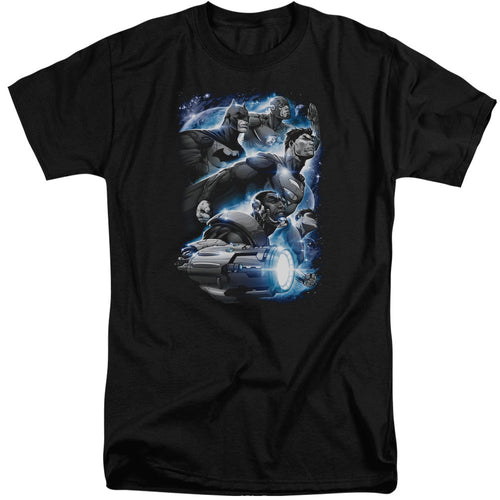 Justice League Atmospheric Mens Tall T Shirt Black