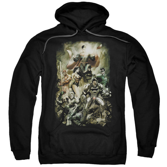 Justice League Aftermath Mens Hoodie Black