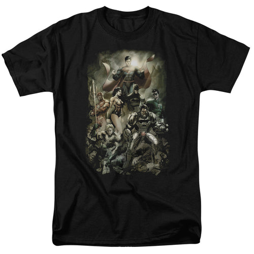 Justice League Aftermath Mens T Shirt Black