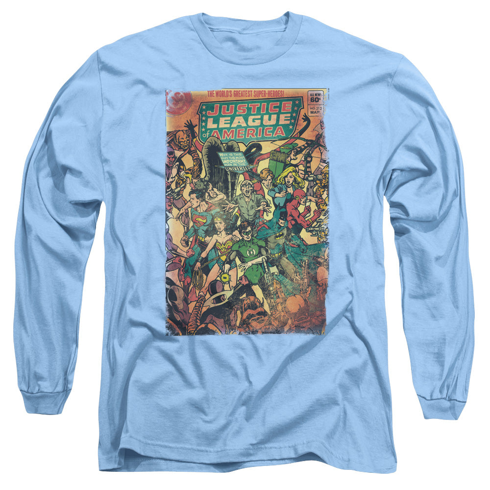Jla No 212 Vintage Mens Long Sleeve Shirt Carolina Blue Officially Licensed