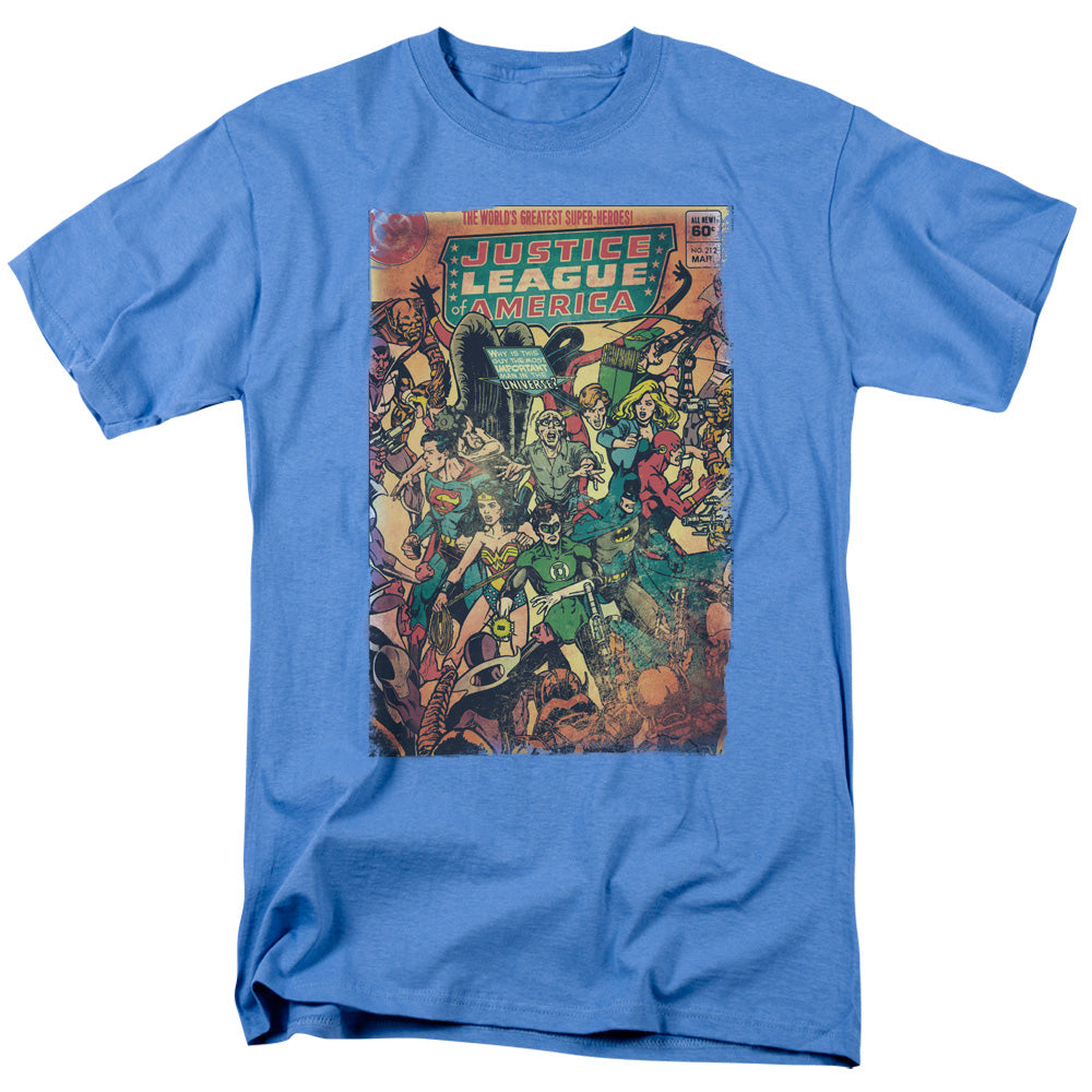 Justice League Of America No 212 Vintage Mens T Shirt Carolina Blue