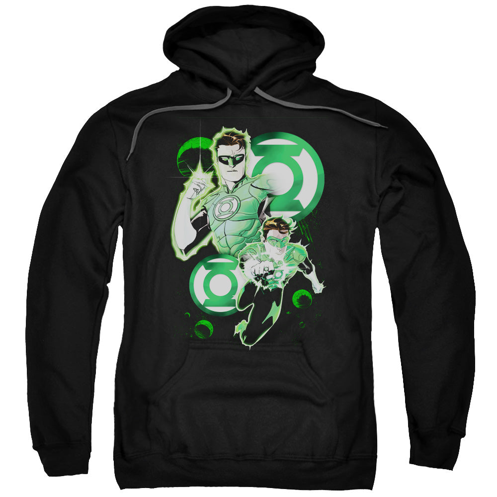 Justice League Gl in Action Mens Hoodie Black