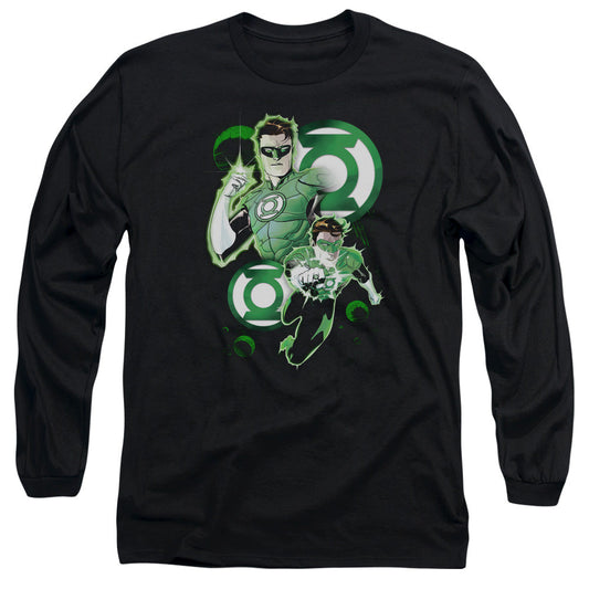 Justice League Gl in Action Mens Long Sleeve Shirt Black