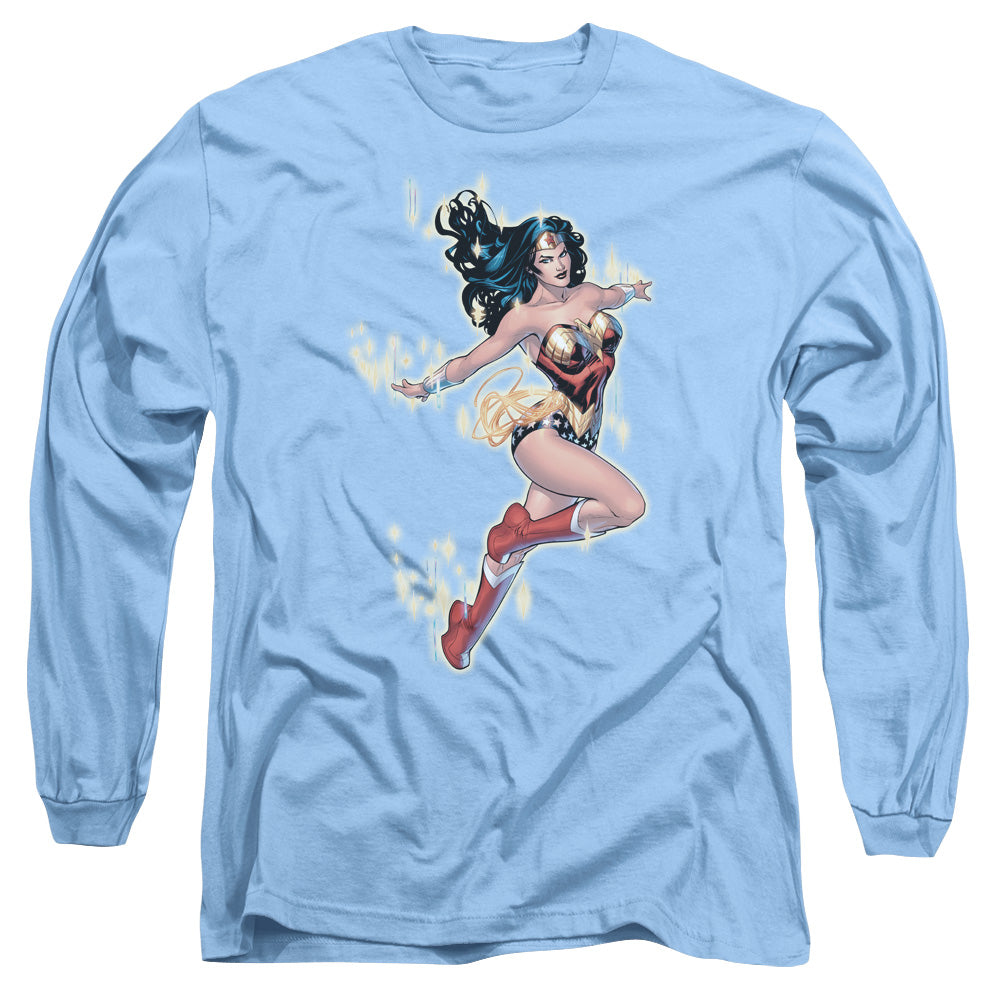 Jla Simple Wonder Mens Long Sleeve Shirt Carolina Blue Officially Licensed