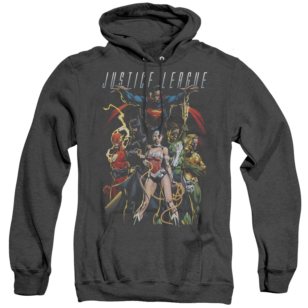 Justice League Of America Dark Days Heather Mens Hoodie Black