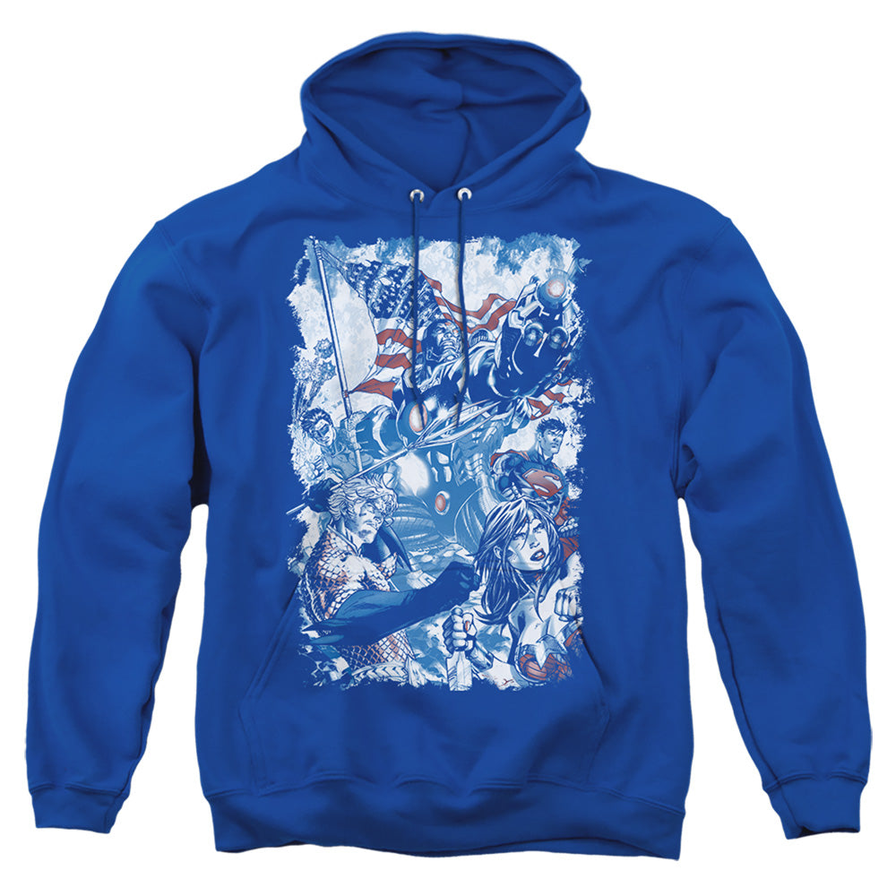 Justice League Of America American Justice Mens Hoodie Royal Blue