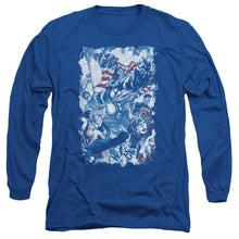 Load image into Gallery viewer, Justice League Of America American Justice Mens Long Sleeve Shirt Royal Blue
