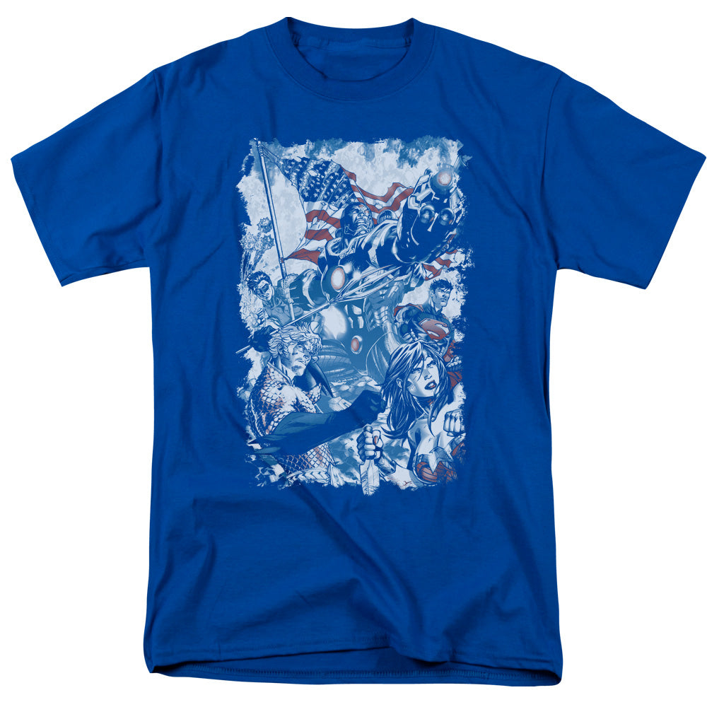 Justice League Of America American Justice Mens T Shirt Royal Blue