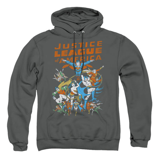 Justice League Of America Big Group Mens Hoodie Charcoal