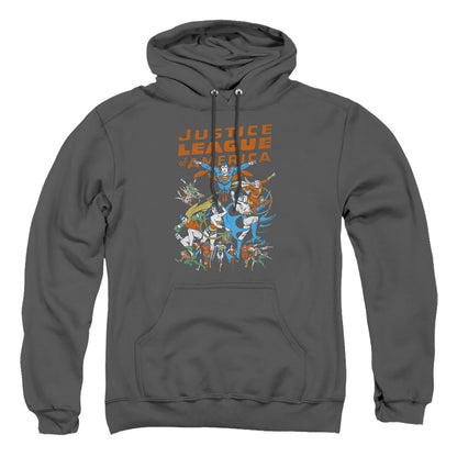Justice League Of America Big Group Mens Hoodie Charcoal