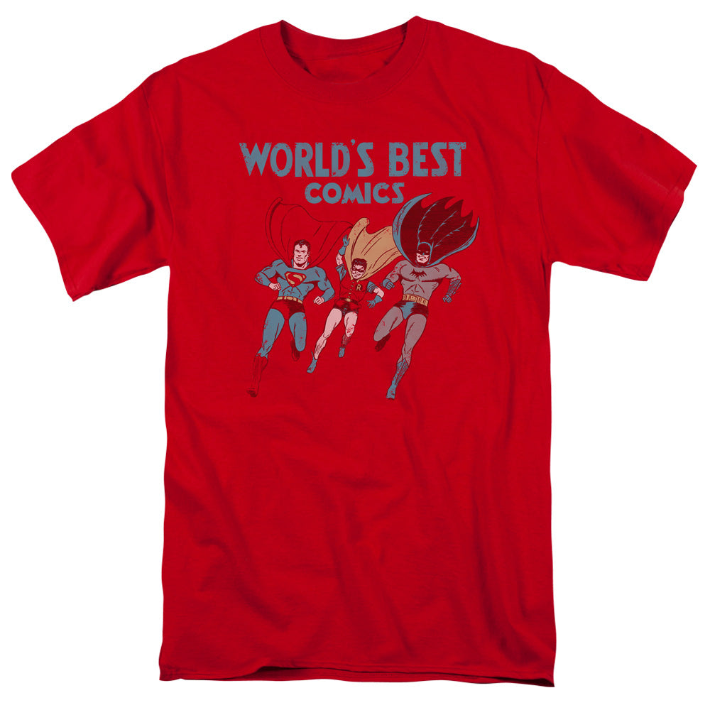 Justice League Of America Worlds Best Mens T Shirt Red