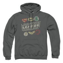 Load image into Gallery viewer, Justice League Of America Symbols Mens Hoodie Charcoal

