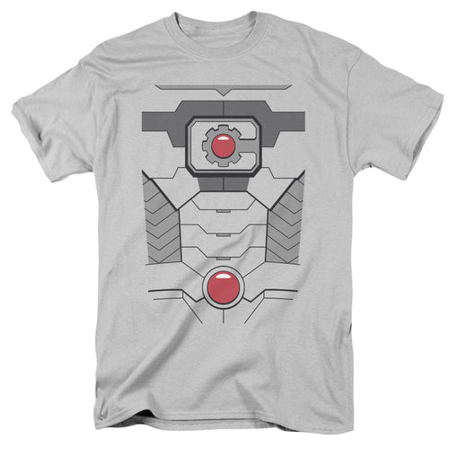 Justice League Of America Cyborg Uniform Mens T Shirt Silver
