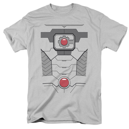 Justice League Cyborg Uniform Mens T Shirt Silver