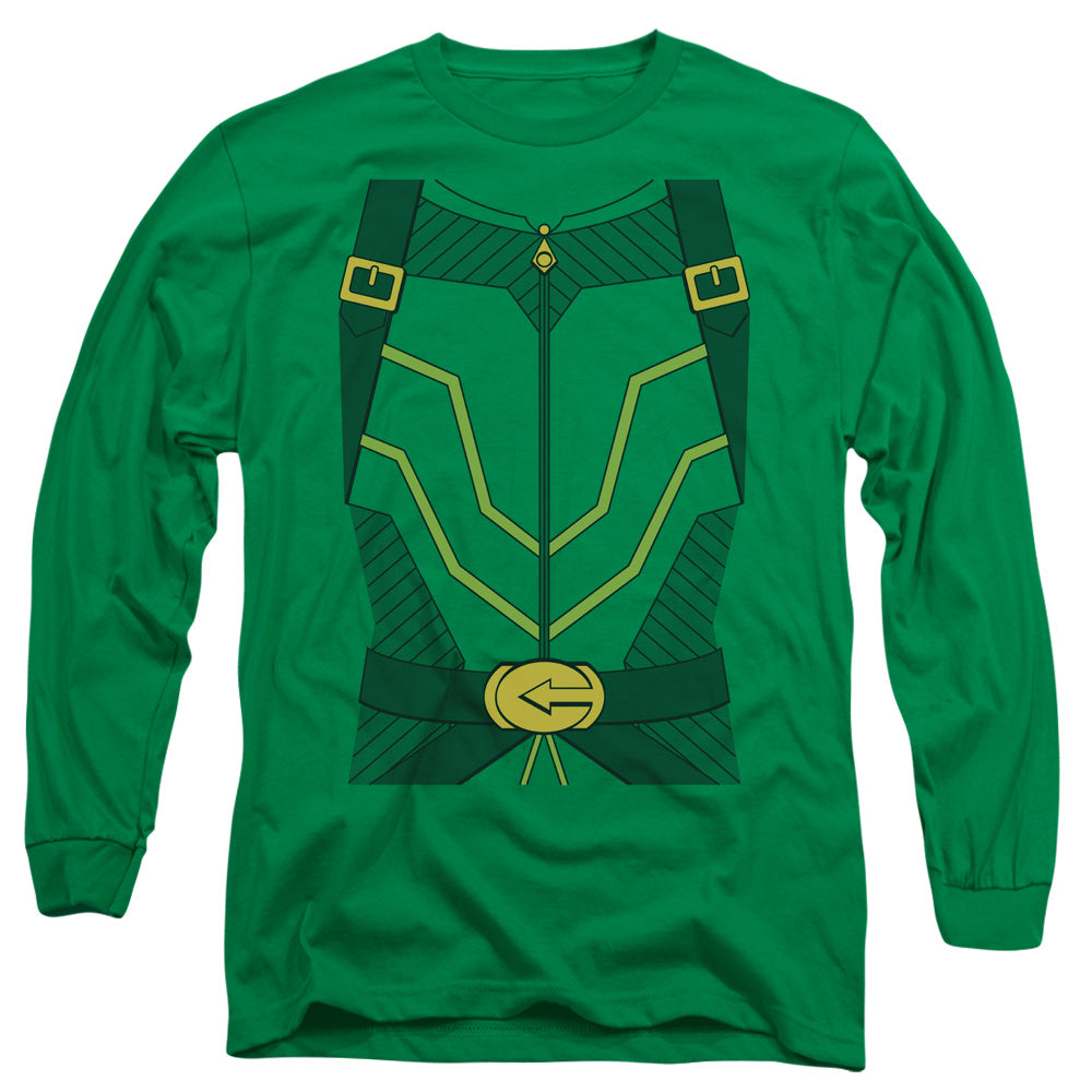 Justice League Of America Arrow Costume Mens Long Sleeve Shirt Kelly Green