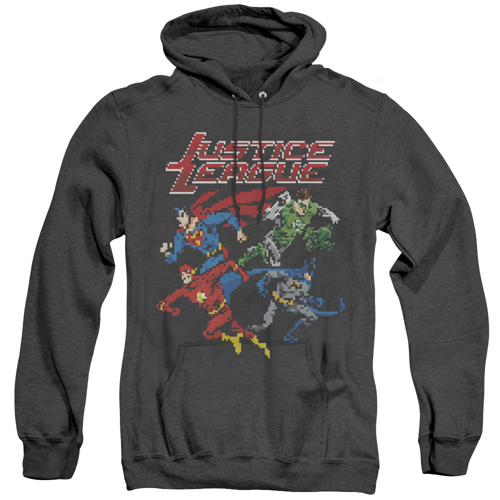Justice League Of America Pixel League Heather Mens Hoodie Black