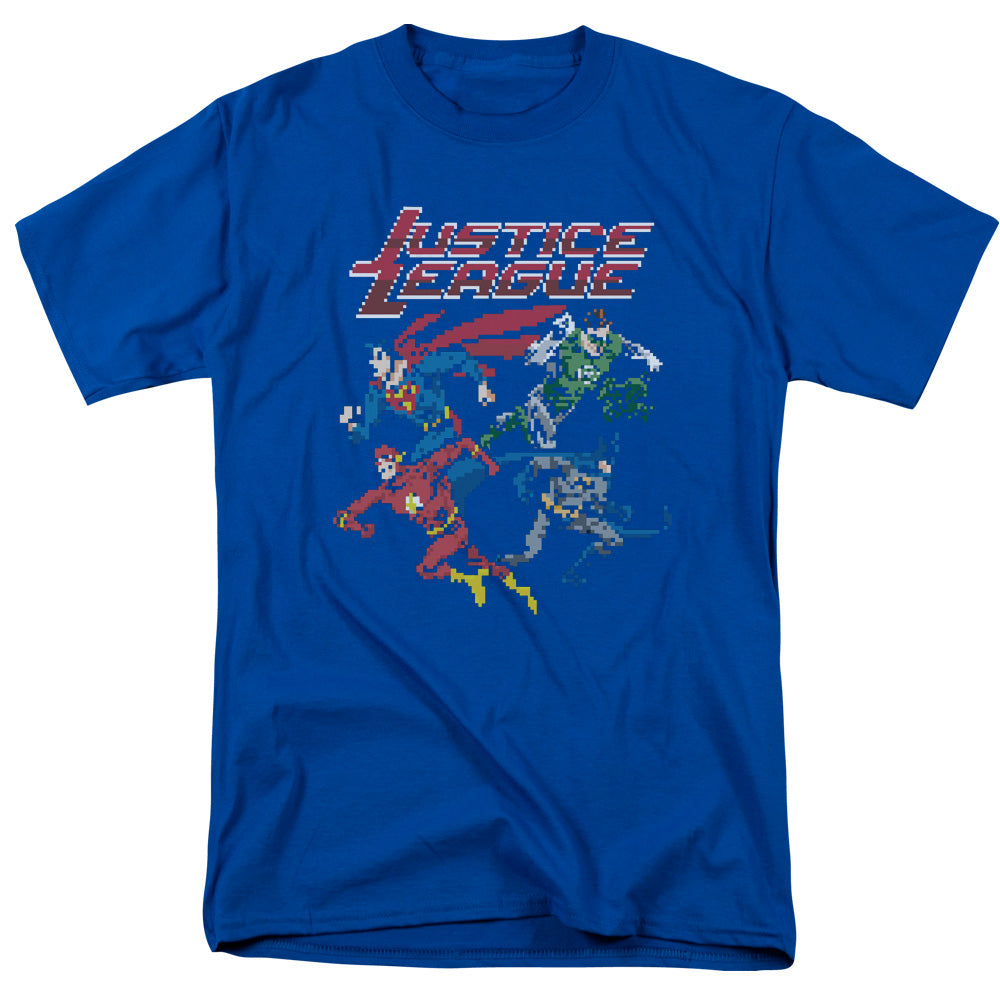 Justice League Of America Pixel League Mens T Shirt Royal Blue