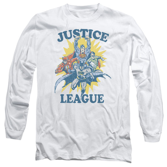 Justice League Lets Do This Mens Long Sleeve Shirt White