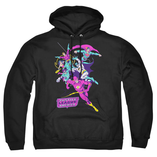 Justice League Of America Colorful League Mens Hoodie Black