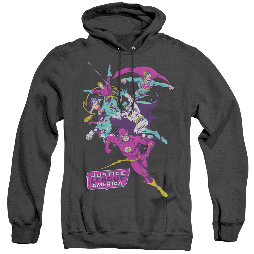 Justice League Of America Colorful League Heather Mens Hoodie Black
